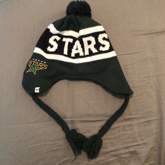 Texas Stars Hockey Beanie Cap with Top Poof - Picture 2 of 6